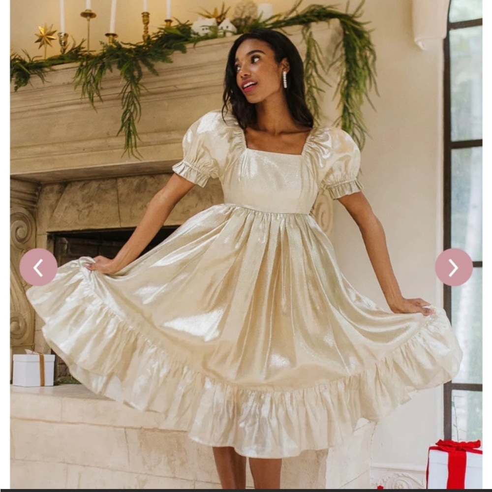 Ivy City Co. Gold Holiday Dress